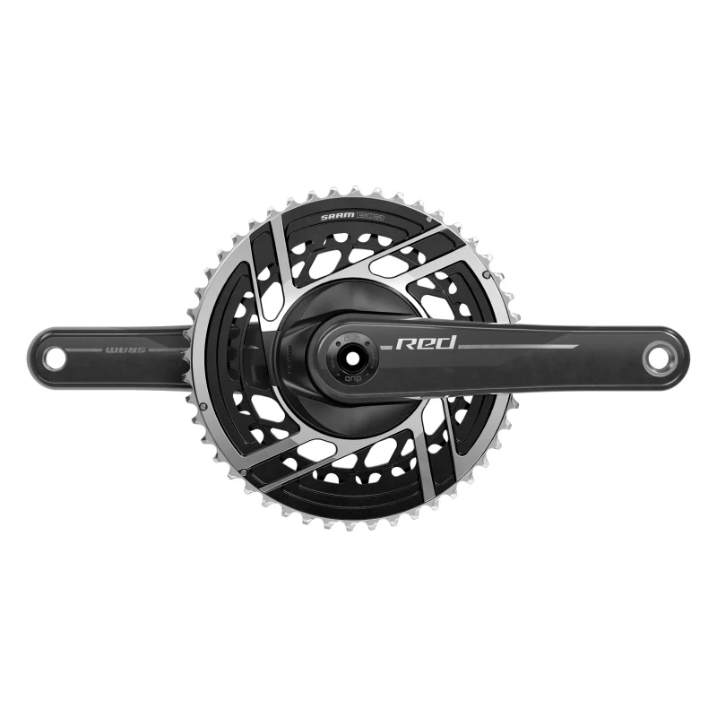 SRAM Red DUB 2x E1 Crankset Speed: 12 Spindle: 28.99mm BCD: Direct Mount SRAM 8 Bolt 46/33 DUB 175mm Black Road