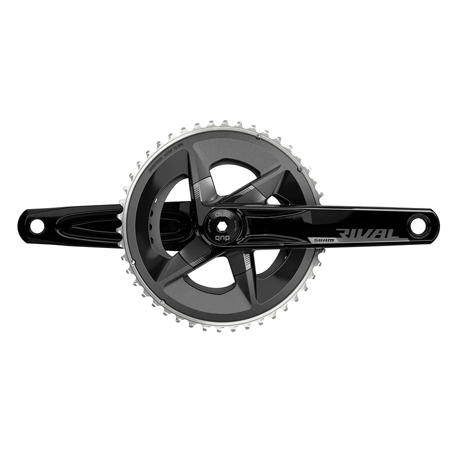 SRAM Rival D1 2x Crankset Speed: 12 Spindle: 28.99mm BCD: 107 48/35 DUB 175mm Black Road Disc
