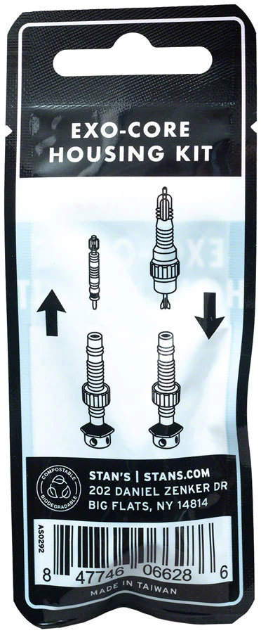 Stan's Tubeless Exo-Core Valve Stem Housing Kit - Alloy BLK Fits Universal+ Valves Pair - Image 3