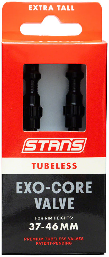 Stan's Tubeless Exo-Core Valve Stems - Alloy Extra Tall Black Pair - Image 3