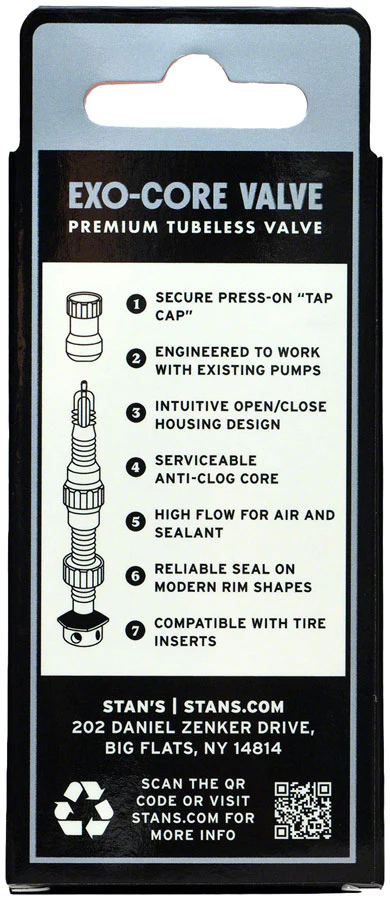 Stan's Tubeless Exo-Core Valve Stems - Alloy Extra Tall Black Pair - Image 4