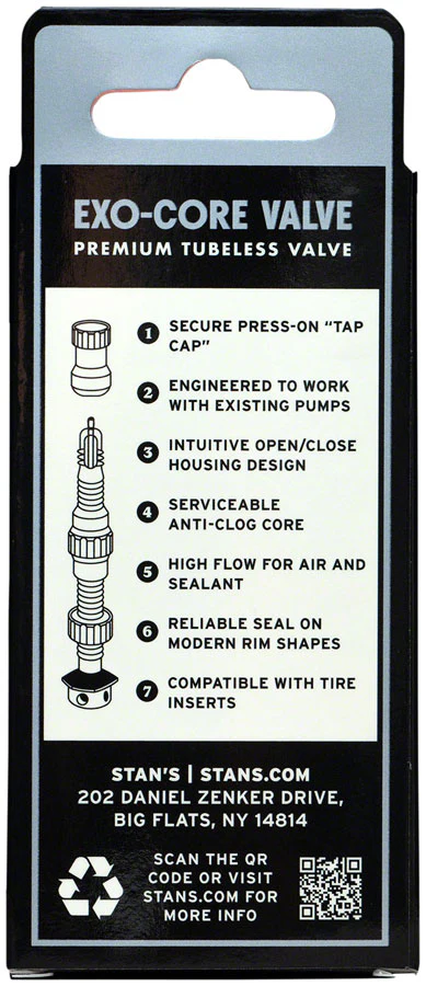 Stan's Tubeless Exo-Core Valve Stems - Alloy Tall Black Pair - Image 4