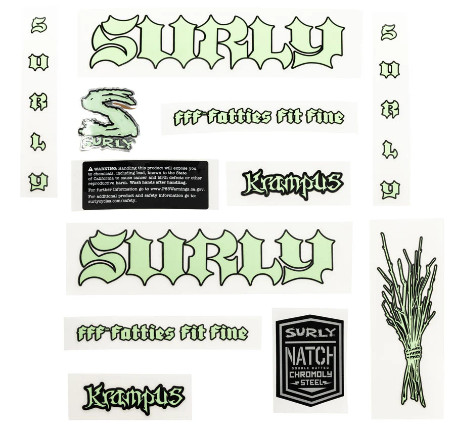Surly Krampus Frame Decal Set - Green