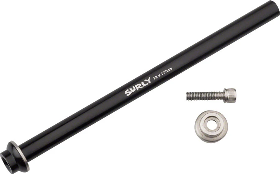 Surly Rear Thru-Axle - 12x177 mm Stainless Black - Image 2