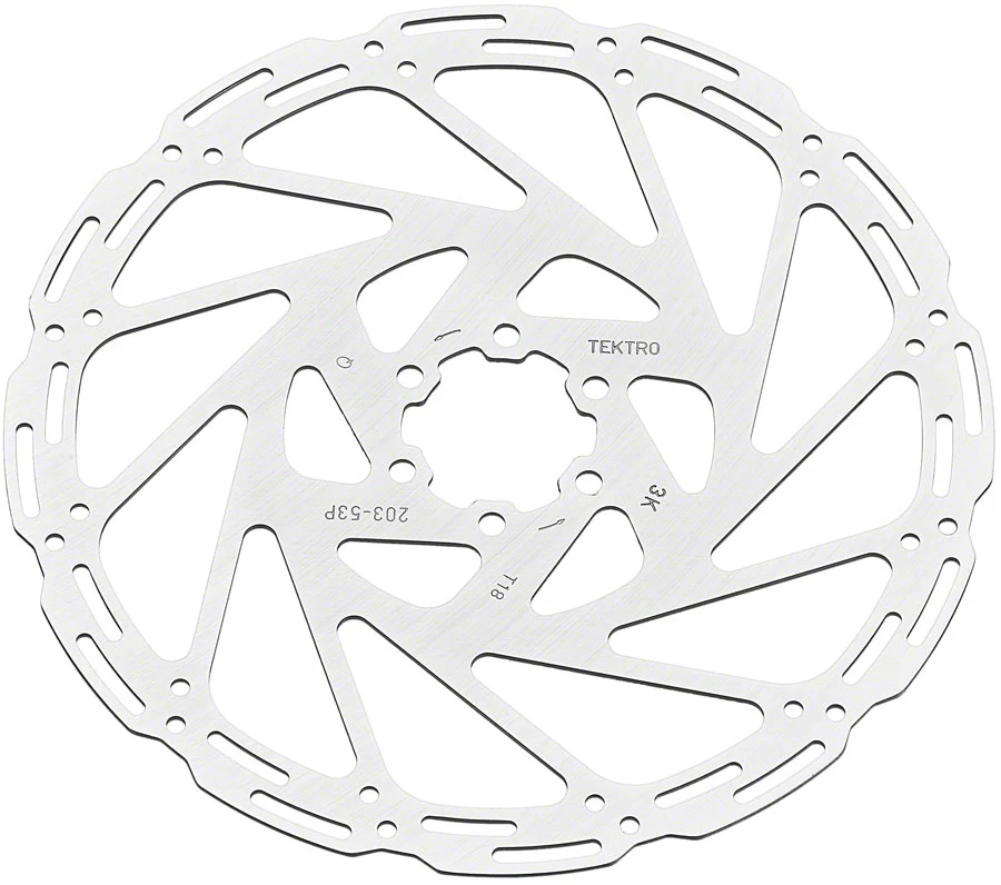 Tektro TR203-53 Disc Rotor - 203mm 6-Bolt 1.8mm Thickness For 4-Piston Calipers