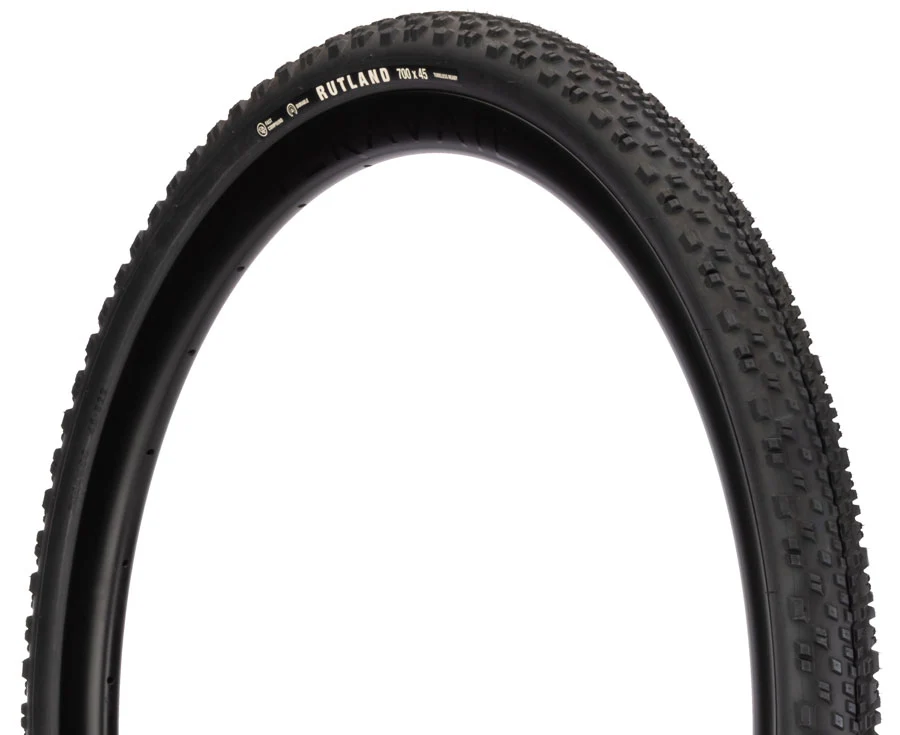 Teravail Rutland Tire - 700 x 45 Tubeless Folding BLK Durable Fast Compound