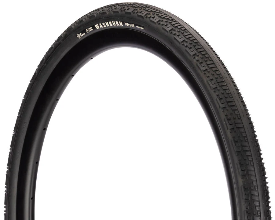 Teravail Washburn Tire - 700 x 45 Tubeless Folding BLK Durable Fast Compound