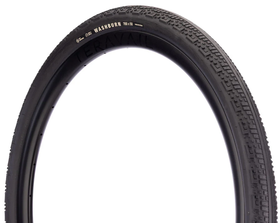 Teravail Washburn Tire - 700 x 50 Tubeless Folding BLK Light Supple Fast Compound