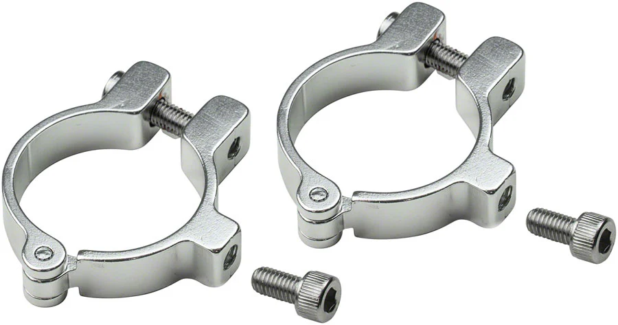 Velo Orange Hinged Water Bottle Cage Clamps - 28.6mm Silver