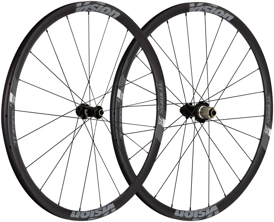 Vision TriMax 35 TL Wheelset Tubeless 700c 21/24H Spoke Count Disc Brake Center Lock Rotor Mount – BLK