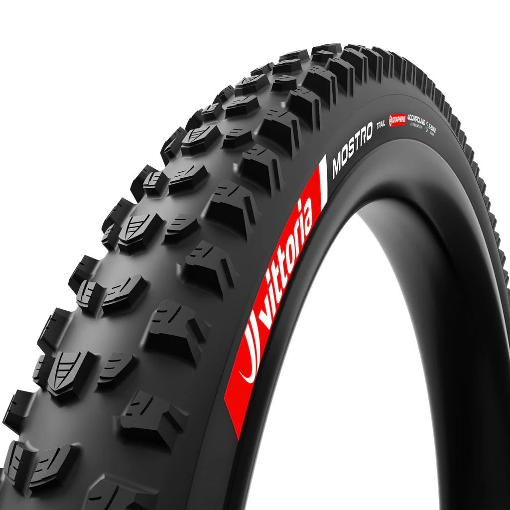 Vittoria Mostro Trail Tire - 29 x 2.4 Tubeless Folding BLK 4C Graphene Trail G2.0 E-Bike