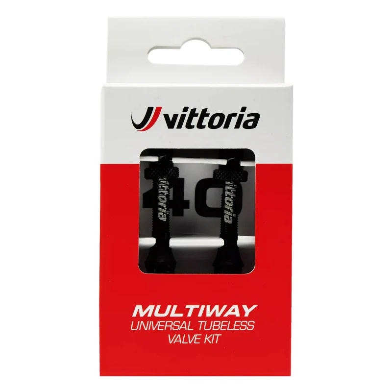 Vittoria Multiway Tubeless Valve Alloy Black 40mm (Pair)