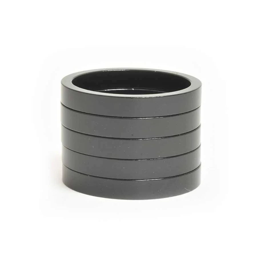 Wheels Manufacturing Aluminum Headset Spacer - 1-1/8" 5mm Black 5-pack