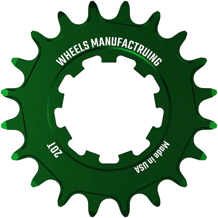 Wheels Manufacturing SOLO-SPEED Cog - 20t Fits SOLO-SPLINE SOLO-XD kits Green