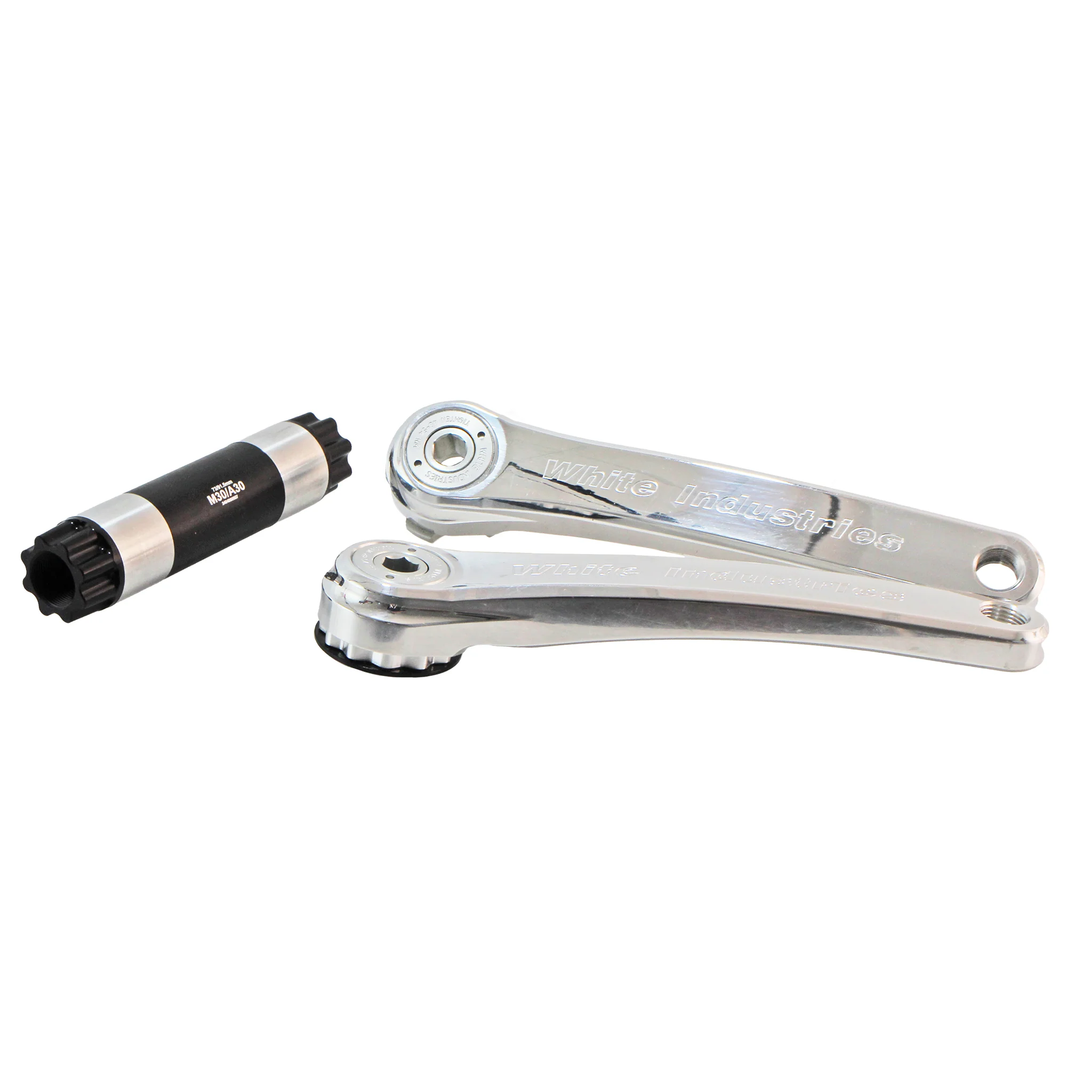 White Industries M30 Mountain Cranks 30mm Spindle 165mm Silver