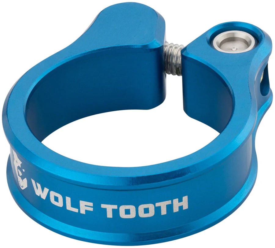 Wolf Tooth Seatpost Clamp - 28.6mm Bolt-On Blue