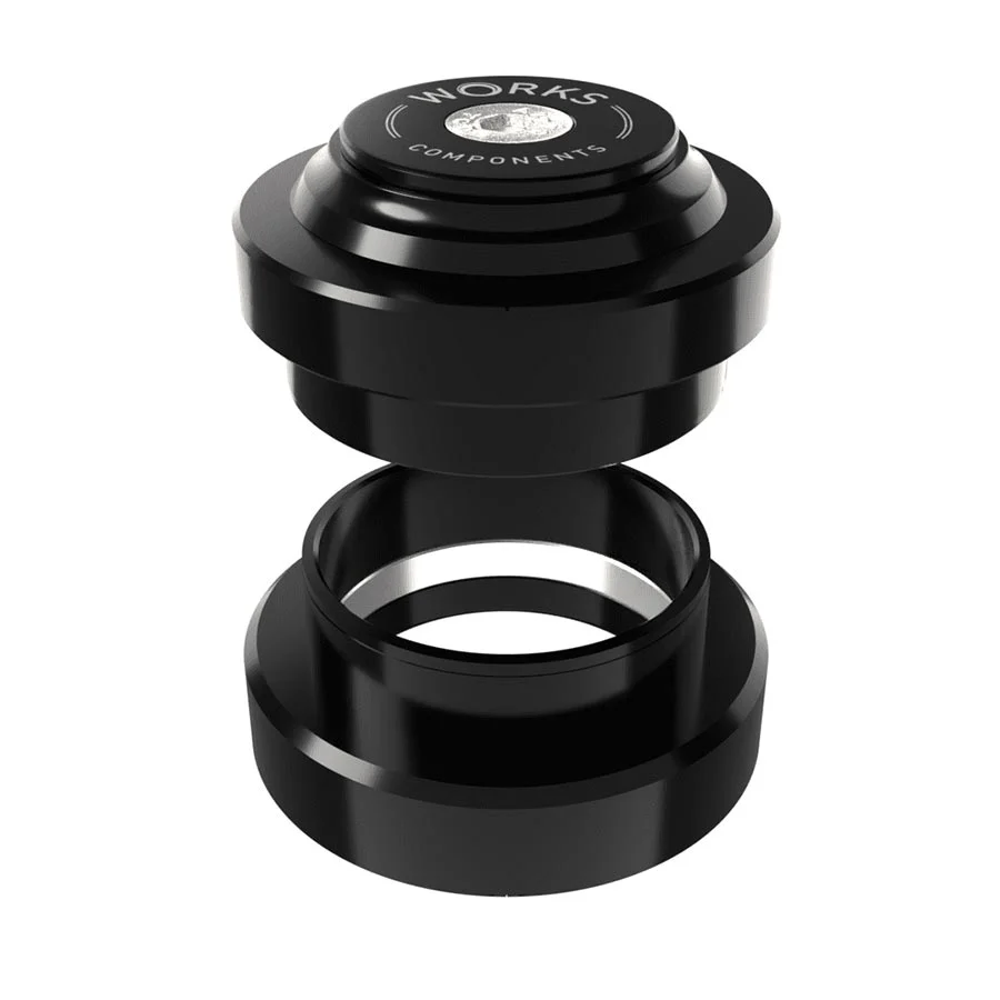 Works Components 1.5deg EC44-EC44 Angleset Headset : EC44/28.6 | EC44/40 External Threadless Complete Black Set 3 110-119mm