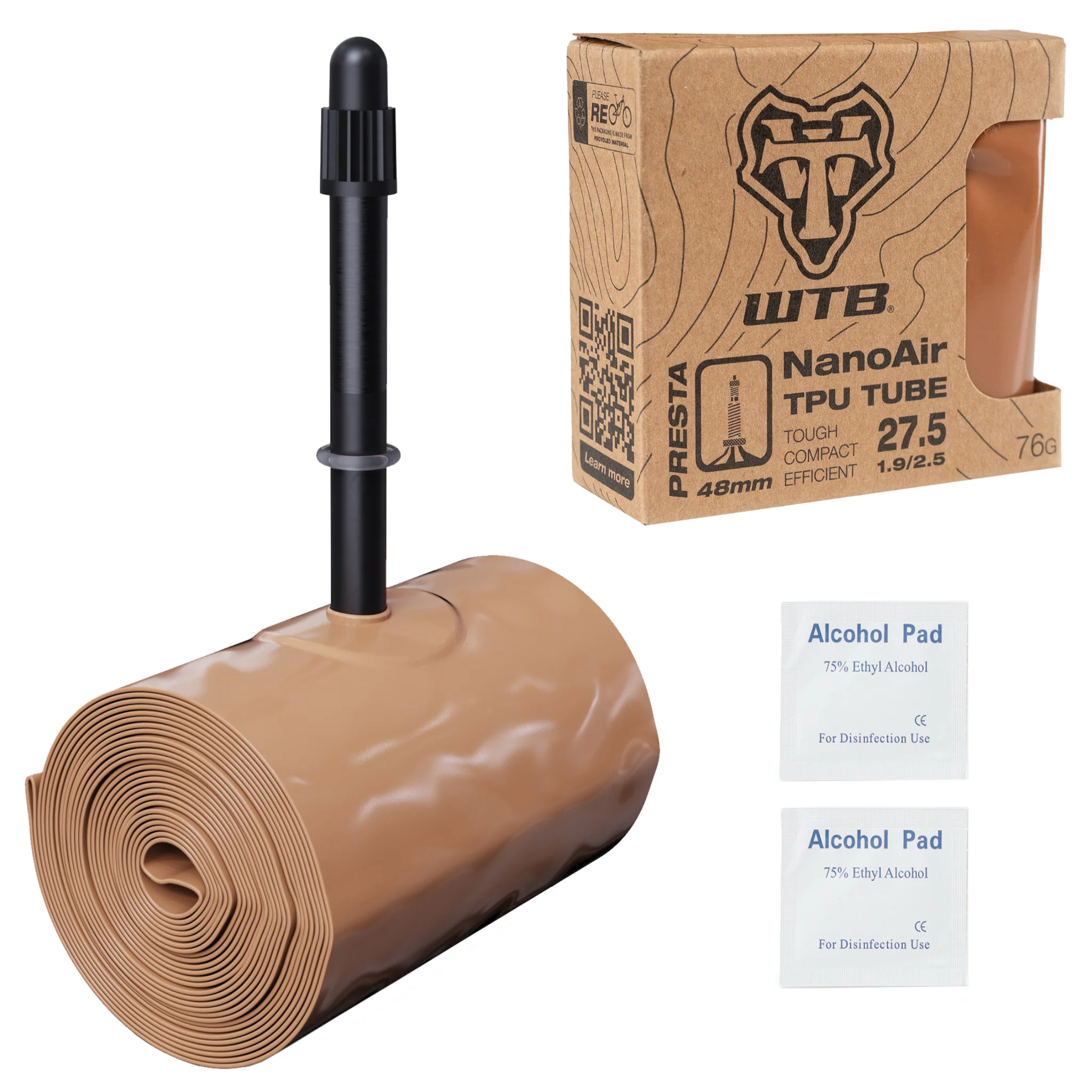 WTB NanoAir TPU Tube - 27.5 x 1.9 - 2.5 48mm Presta Valve