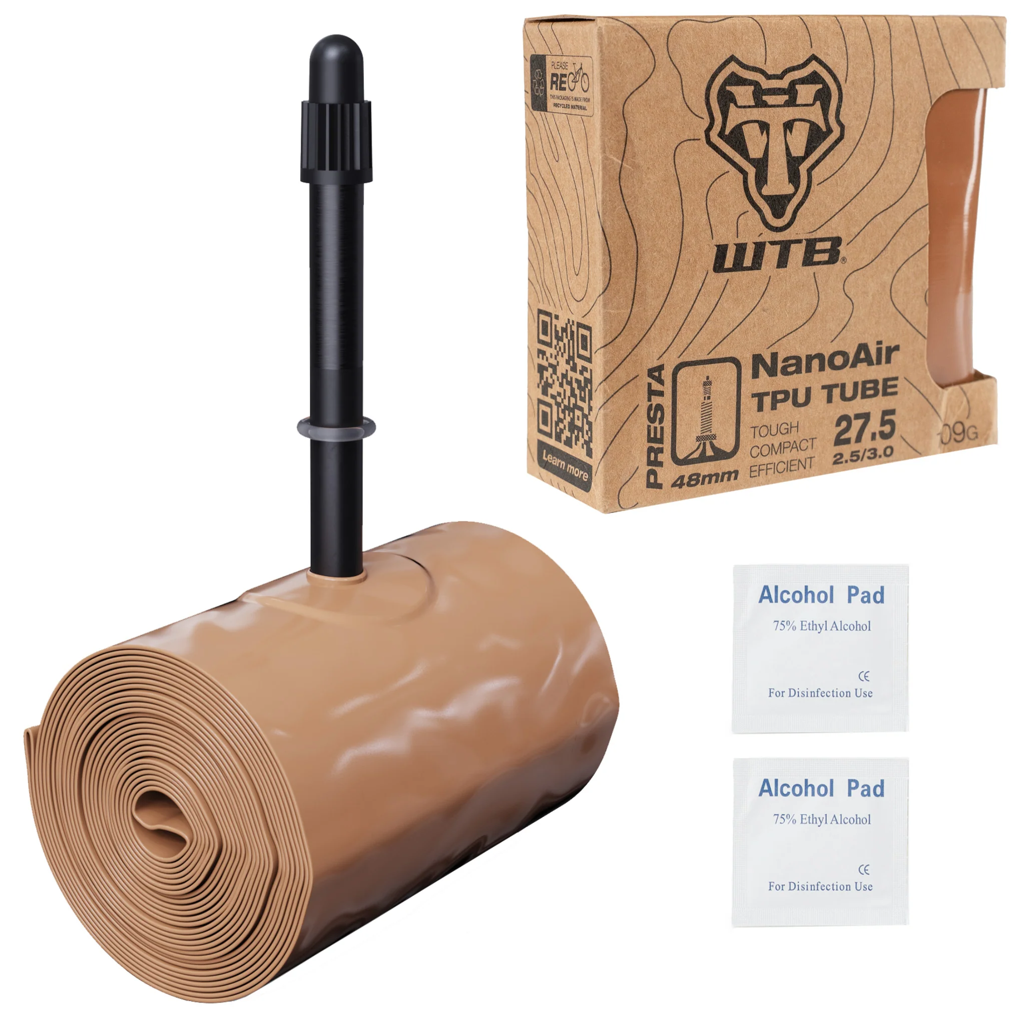 WTB NanoAir TPU Tube - 27.5 x 2.5 - 3.0 48mm Presta Valve